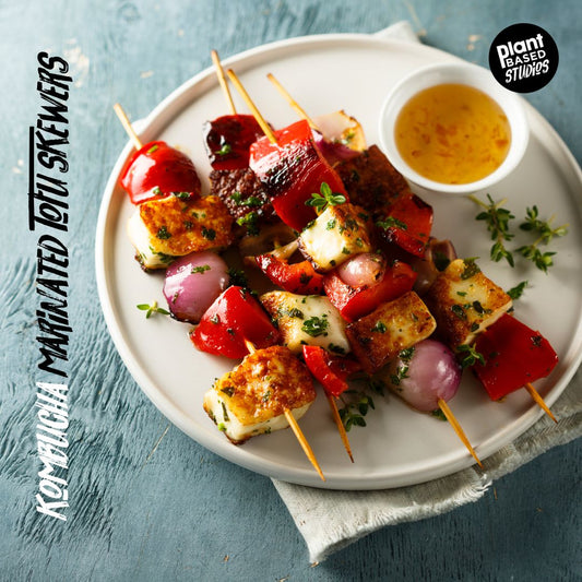 Kombucha Marinated Tofu Skewers