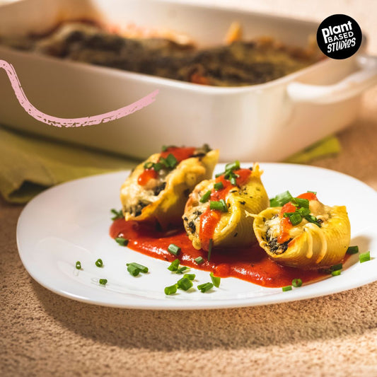 Vegan Cheese and Spinach Stuffed Shells