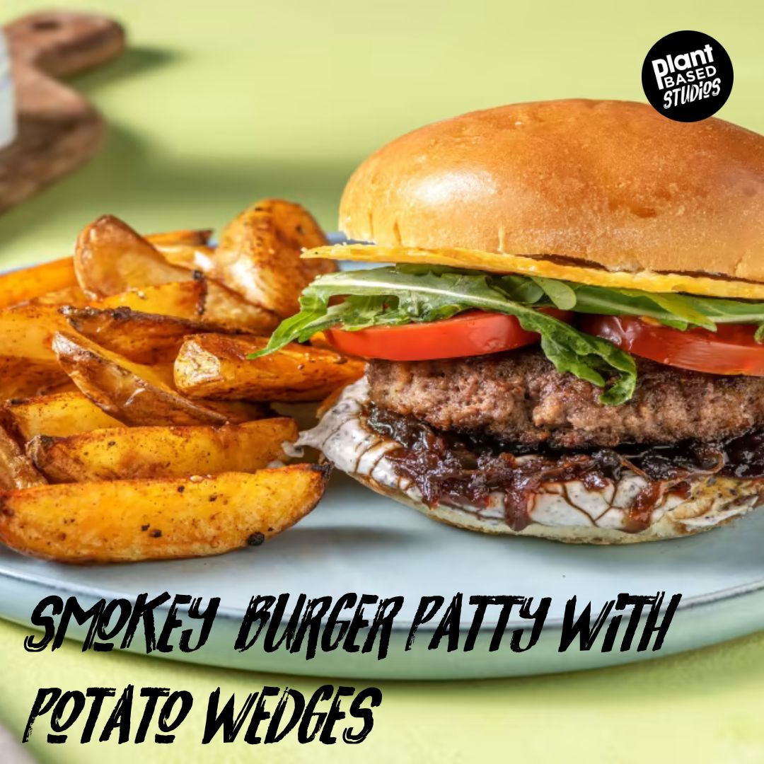 Smokey Burger Patty with Potato Wedges